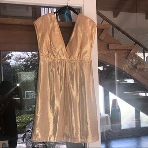 Loeffler Randall Rose Gold Lame Dress